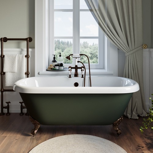 Freestanding dark green double - dark,