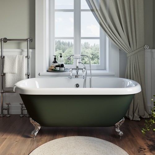 Freestanding dark green double - freestanding,