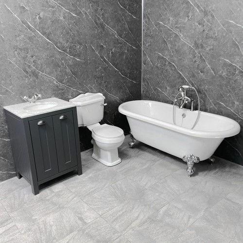 Complete roll top bath - top, suite